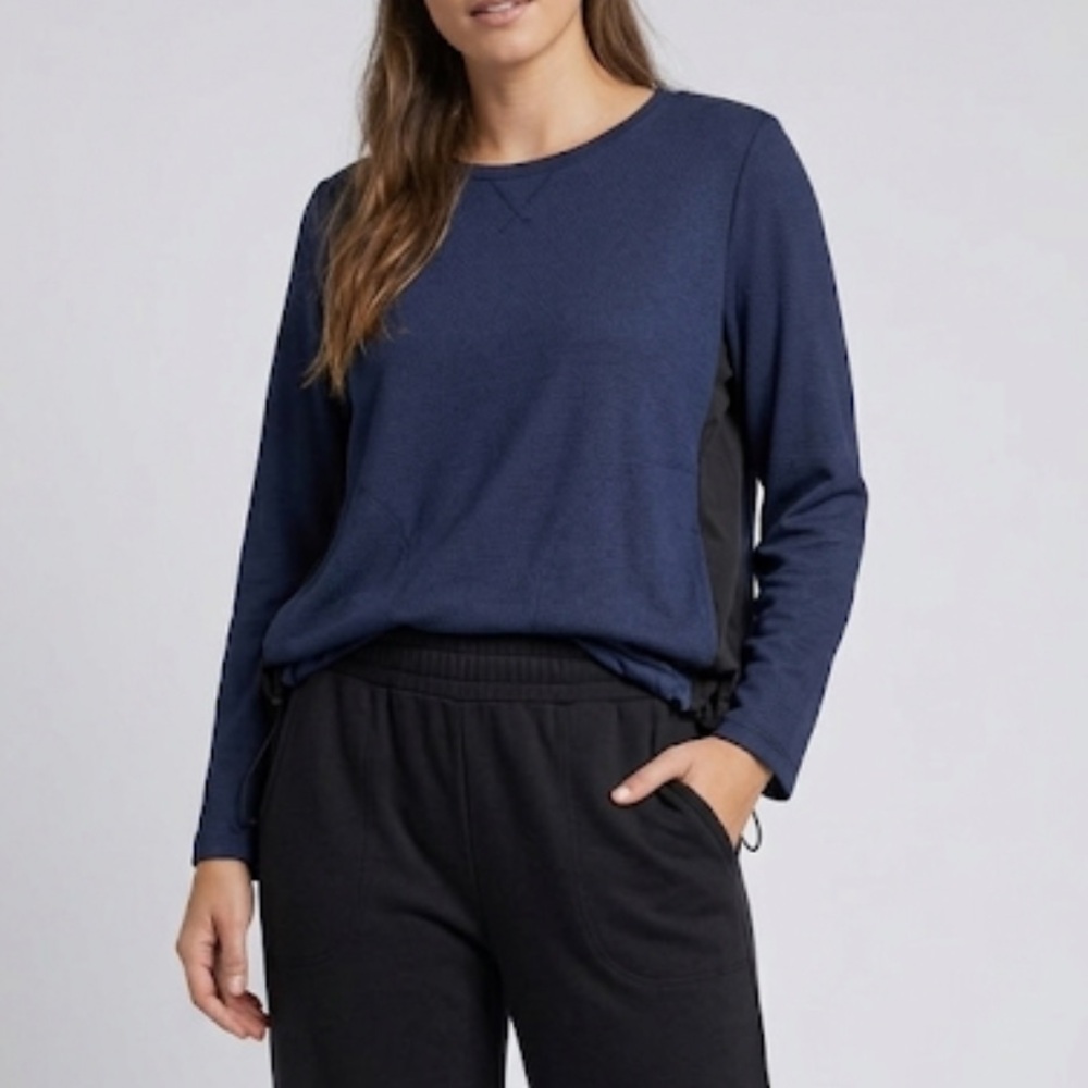 Comfy USA Bubble Hem Lagenlook Art to Wear Avant Garde Sweatshirt Top‎ Navy S